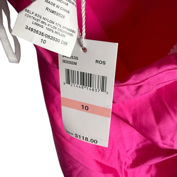 Trina Turk Monaco Ring Pink Two Piece Halter Tankini  Bottoms Swimsuit Set 10 - Picture 7 of 14